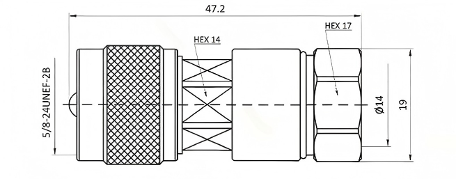 UHF Male Straight RF Connector with Nickel-Plated Brass and PTFE Insulator for DC-1GHz Frequency Range