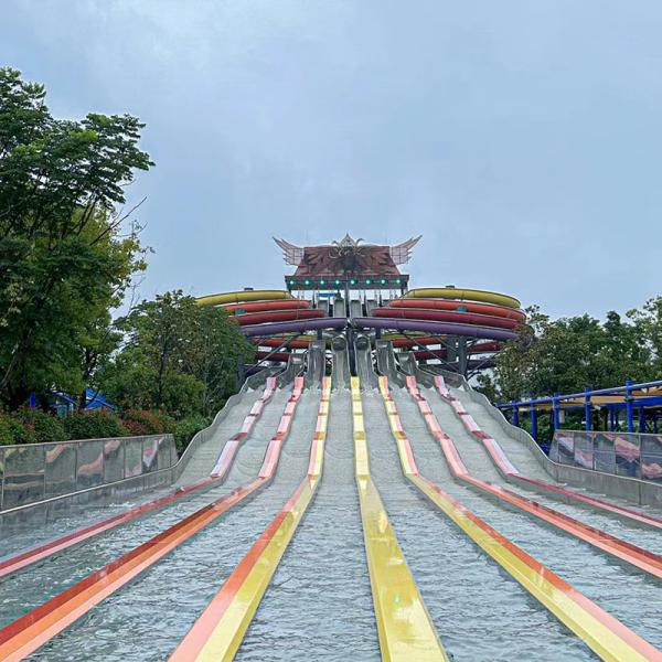 Public Children Water Park Rides Outdoor Water Play Equipment Custom Small Rainbow Slide Frp Kids Pool Slide