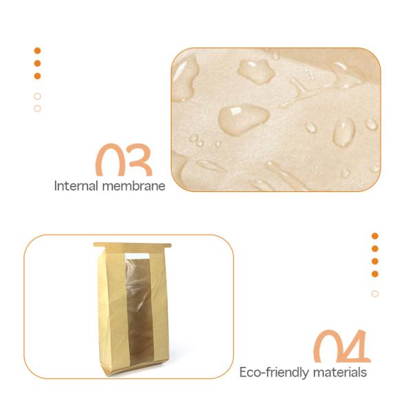 Eco Friendly Grease oil proof Bakery Bread Packaging For Sandwich bread