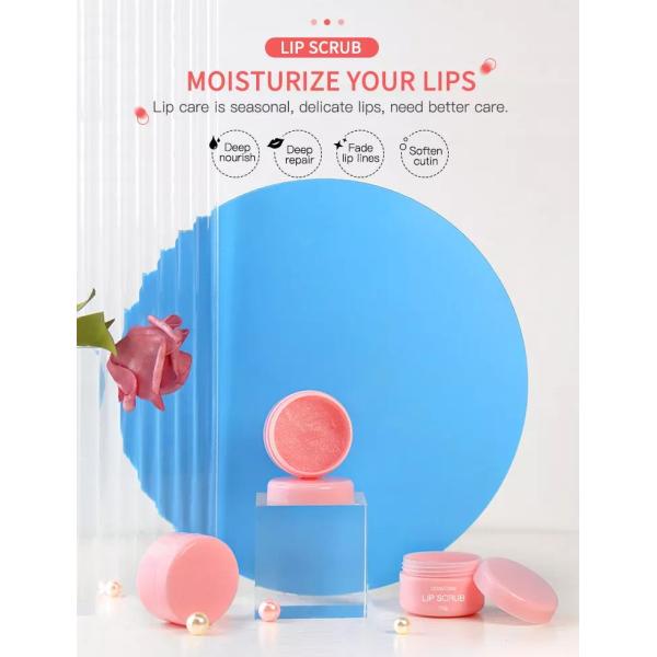 Губа OEM облегчая Scrub бальзам губ Exfoliator розовый и Scrub 10g