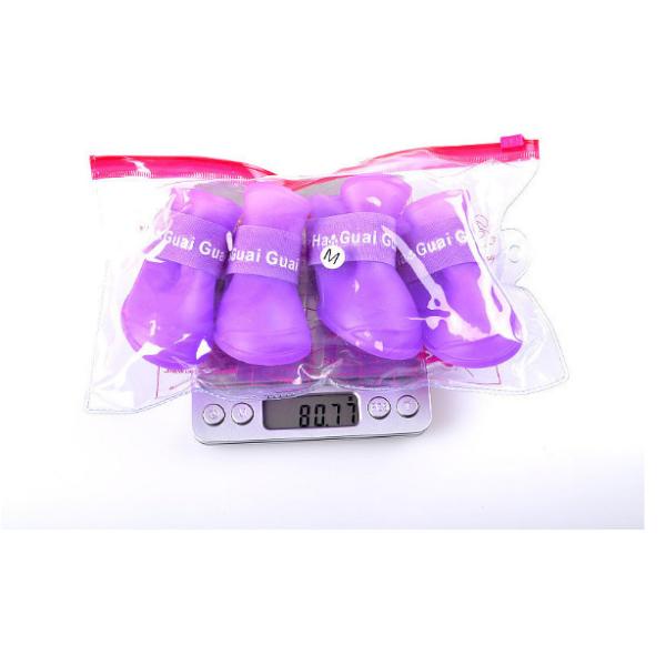 Pet supplies silicone rain boots, non-slip pet shoes, candy color fashion cute dog shoes,red,yellow,pink,black;