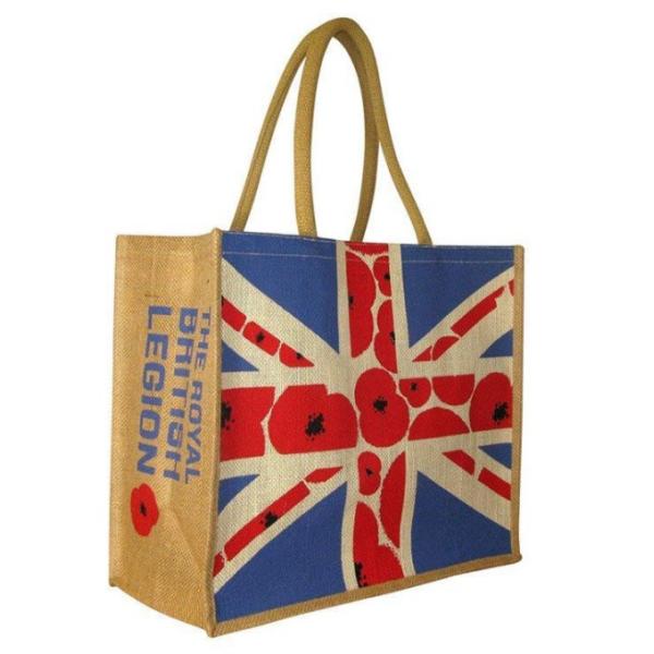 Promotion Reusable Embroidery Natural Jute Bags For Shopping