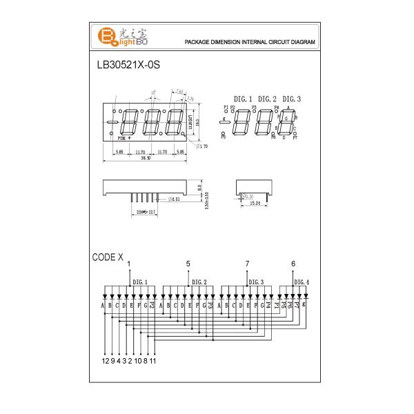 Blue / Red / Green 0.52 Inch 3 Digit Seven Segment LED Display For Heating and Cooling