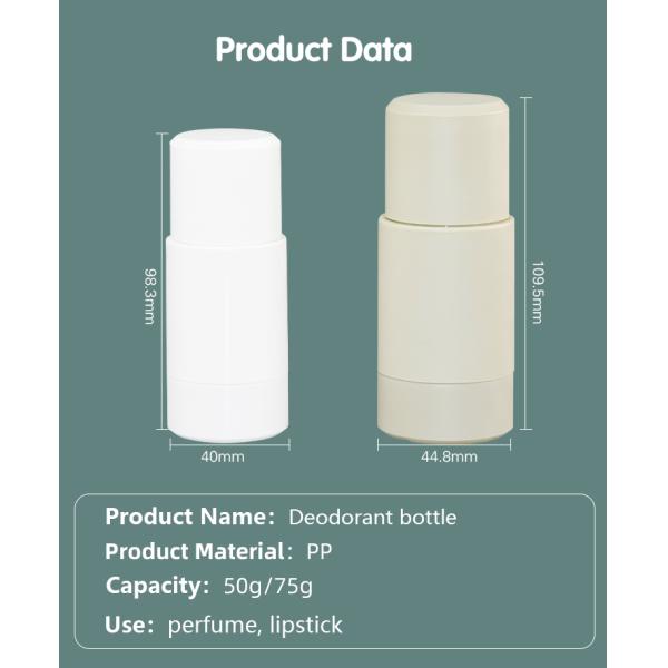 botella reemplazable material del repuesto de la carga rodada del desodorante del cuerpo del diseño de 50g 75g PP