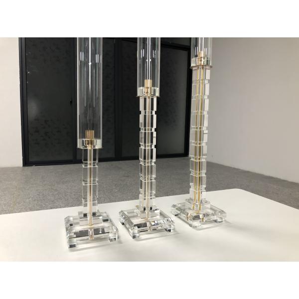 Кристалл Церемония Стеклянный свадебный свечник набор 3 шт 57cm 71cm 81cm