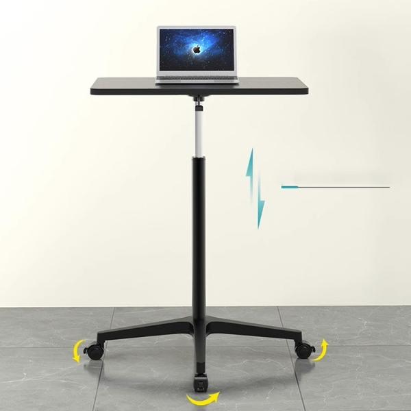 Rustic Brown Metal Pneumatic Stand Workbench Table for Home Office Computer Work