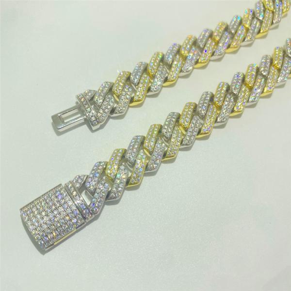 Jewelry Baguette Moissanite Hip Hop Chains Luxury Cuban Moissanite Cuban Chain