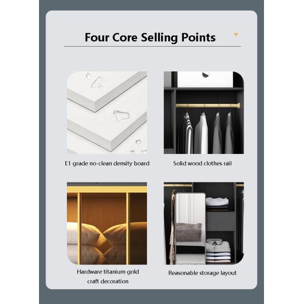 Modern Wooden Cabinet Sliding Door Bedroom Closet Wardrobe with E1 Manufactured Wood