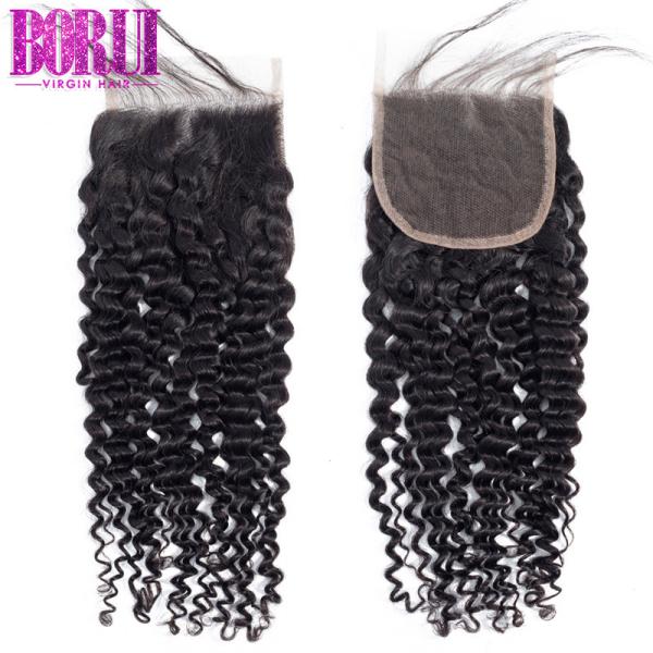 Brazilian Transparent Lace Closure , Deep Curly Lace Closure With Baby Hair ALL Color
