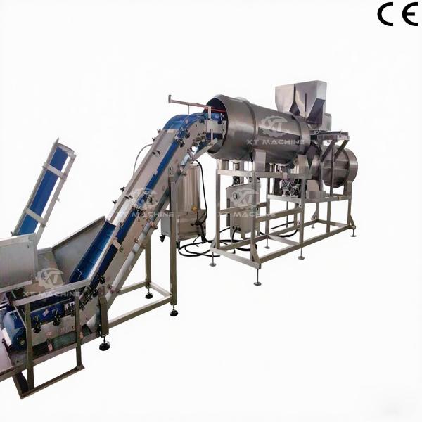 Fully Automatic High Precision Seasoning Machine Double Drum Flavoring Machine For Nuts Snacks Meat