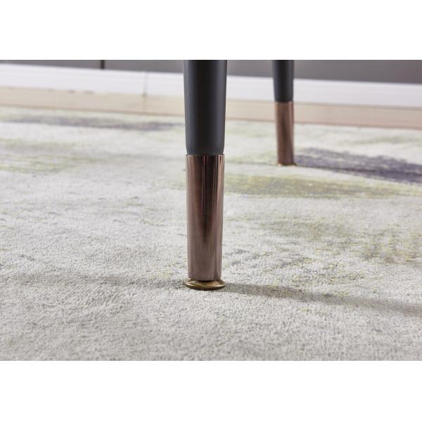 Marble Material 90cm 50kgs Black Metal Leg Dining Table