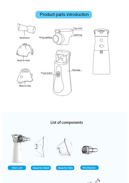 Medical Handheld Portable Inhaler Nebulizer Easy To Clean Evenly Atomized