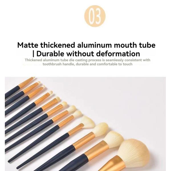 Wood Handle Makeup Brush Set 12 Concealer Blush Brow Lip Nose Shadow Eye Shadow Brush