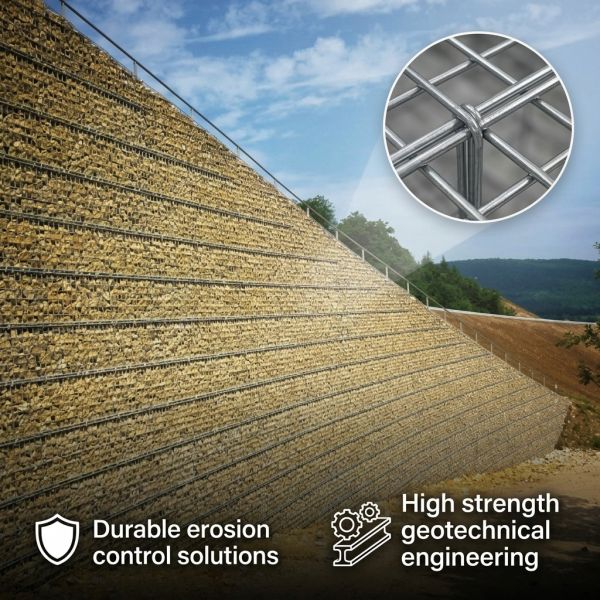 Heavy Duty UV Resistant Gabion Bags Polyethylene Riverbank Protection Geobag