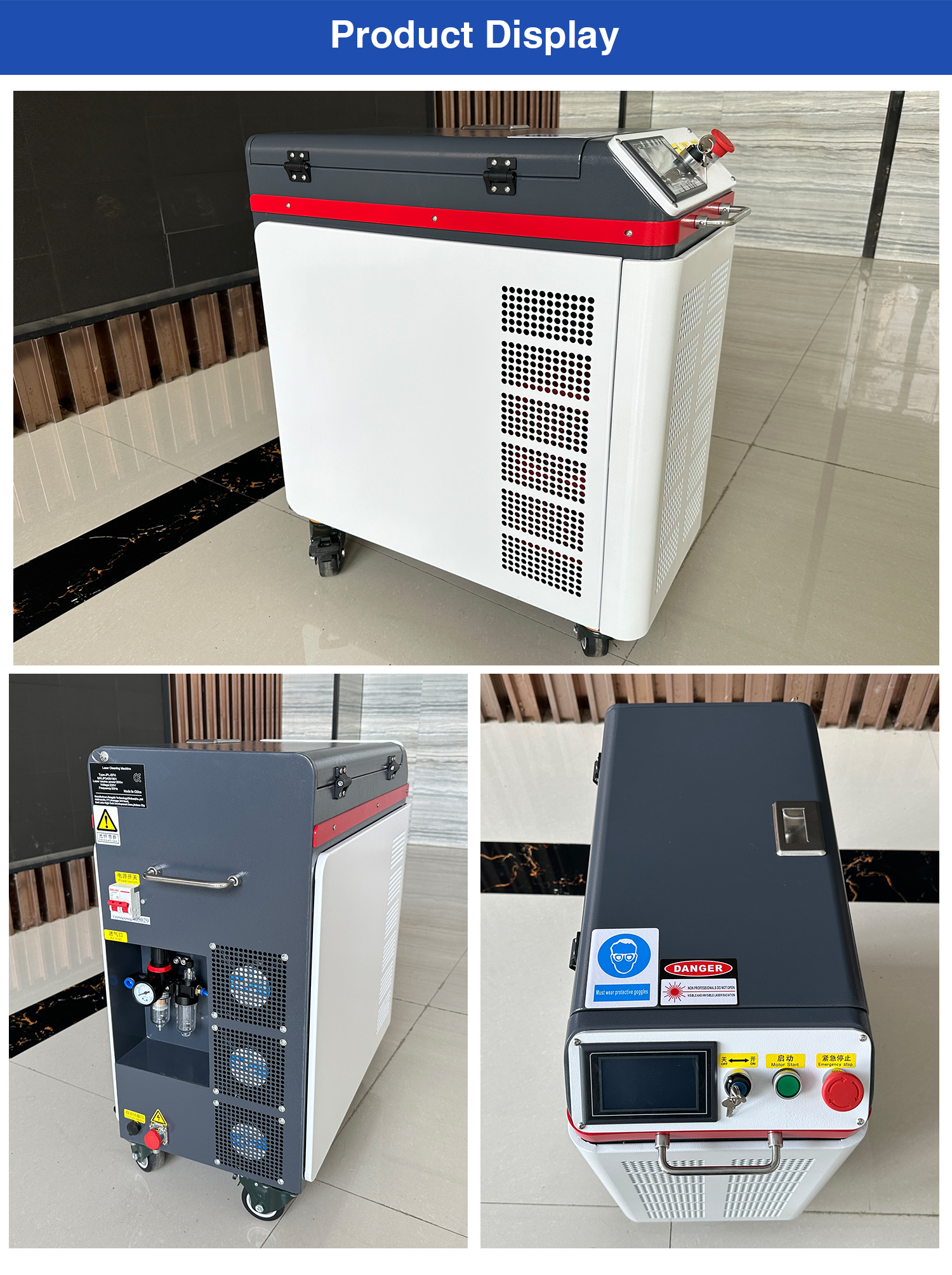 100W Air Cooling Portable Handheld Fiber Laser Cleaning Machine for Metal Rust Removal