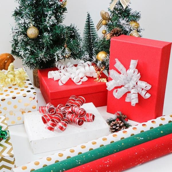 Faixa de plástico ou papel 11 Modelos para decoração de Natal de arcos encaracolados em caixas de presentes