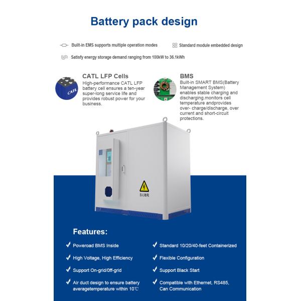 On Grid DC BUSBAR Voltage Industrial and Commercial Energy Storage with 768V