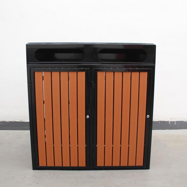 Ограждение для наружных контейнеров из мягкой стали с пластиковыми деревянными плитами, сочетающиеся с пластиковым контейнером для колес 120 л