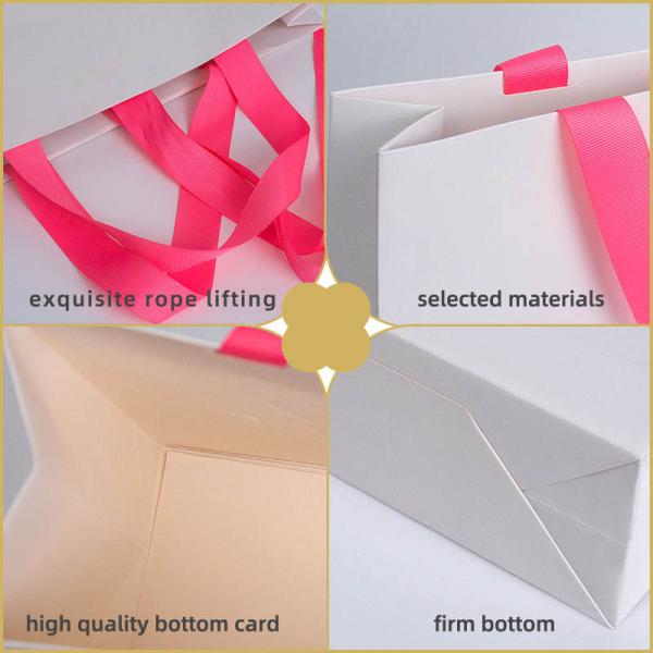 Логотип клиента розничная торговля Бутик Покупки Подарок Роскошная белая бумажная сумка с индивидуальным размером