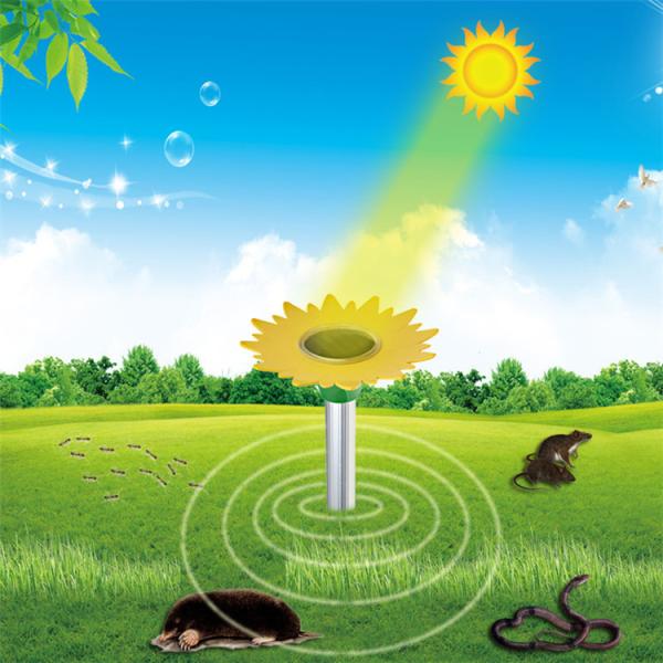 Sunflower Solar Powered ultrasonic rodent control Repel Mice Snake Rodent Outdoor