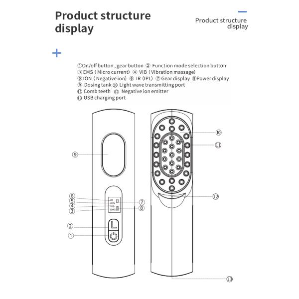 Scalp Applicator Liquid Comb for Hair Follicle Stimulation 6 Gears and USB Charging