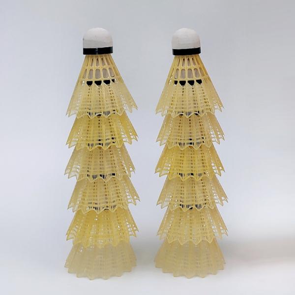 Outdoor Badminton Shuttle Cock Plastic 12 Pack Fiber Cork Yellow White