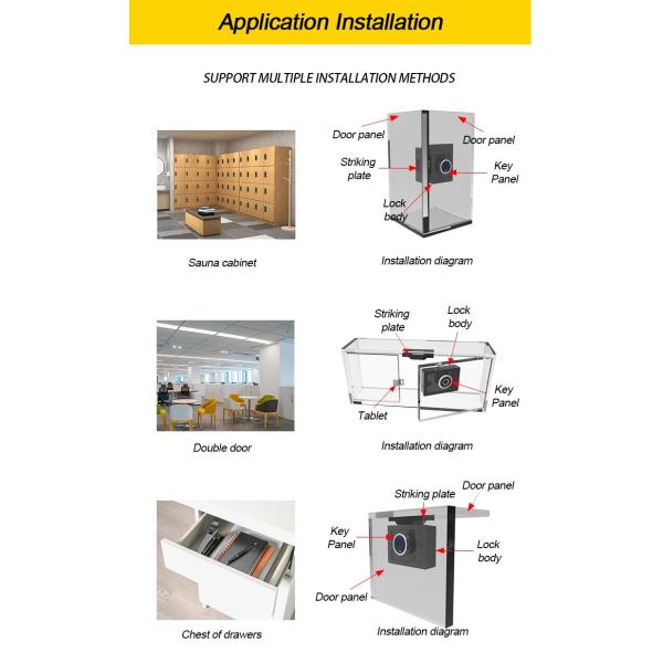 Keyless High Safety Smart Fingerprint Cabinet Furniture Locks for Security Management