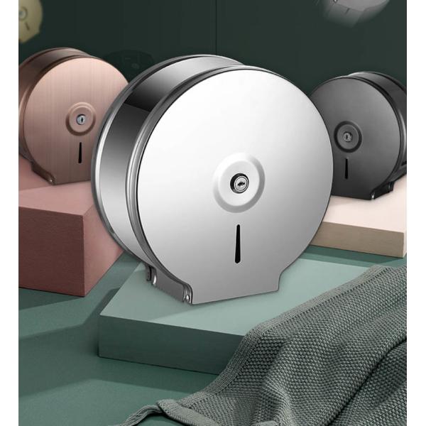 9 Inch Stainless Steel Toilet Paper Dispenser Wall Mounted Round Shape