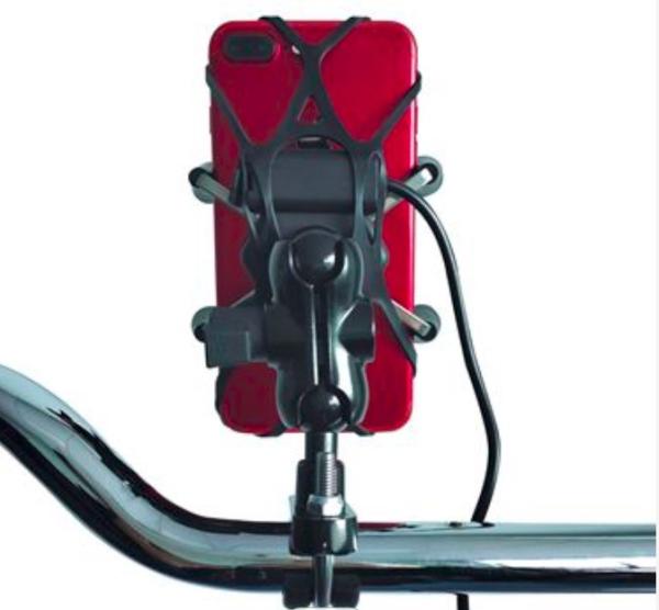 Universal 9-24V X Claw Motorcycle Phone Mount With Usb Charger