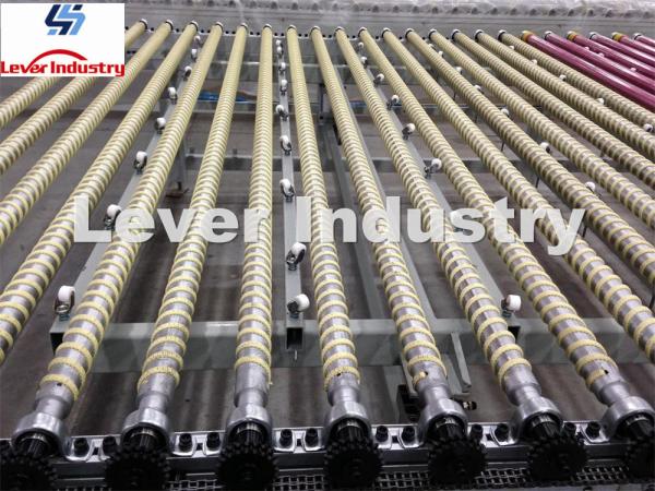 Steel Rollers with Kevlar ropes used on northglass landglass tempering furnace