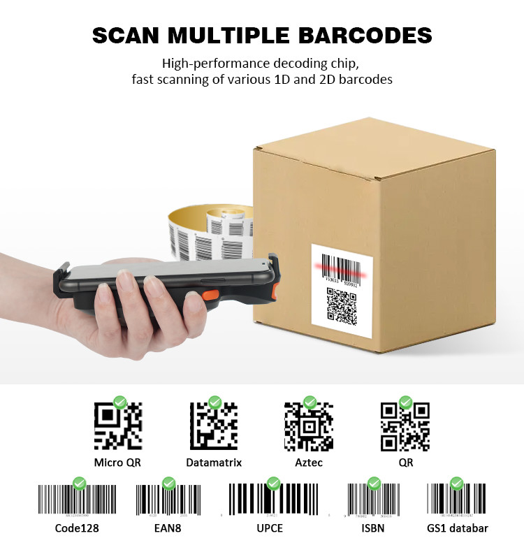 Беспроводный сканер штрих-кодов Bluetooth 1d 2d Qr Code Телефонный заднепривод Android Barcode Reader Ручной штрих-код
