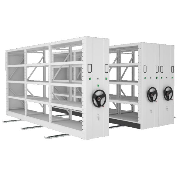 Electric Mobile Shelves Racking Hand Cranked Cargo Mobile Shelving Compact Movable Shelving High-Density Shelves