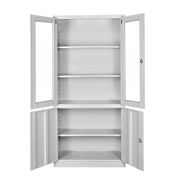 Adjustable Height Hospital Medical Display Cabinet Two Glass Doors With Lock