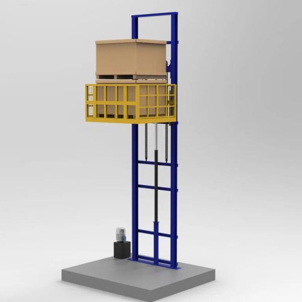 Home Use 6m Two Post Cargo Lift 1000KGs Small Goods Elevator 3KW