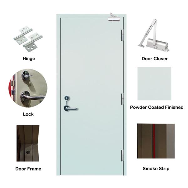 70mm Leaf Honeycomb Infilling UL Fireproof Steel Door