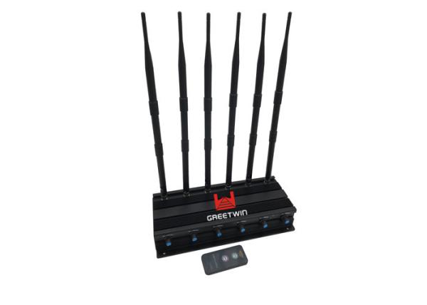 6 Band Remote Control 4g Mobile Phone Jammer / 2G 3G LTE uhf vhf jammer