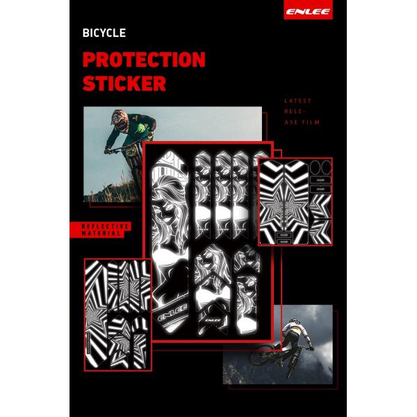 2021 ENLEE Reflective Fork Stickers MTB Road Bike/Scooter 3D Protective Film Bike Accessories