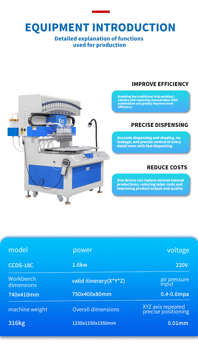 Automatic PVC Label Dripping Machine 18 Colors PVC Dispensing Machine for 2D 3D PVC Keychain Machine