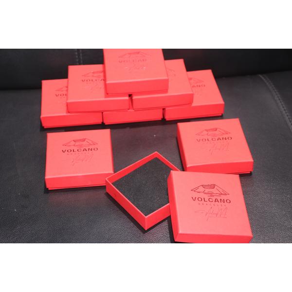 Customs Red Paper Jewelry Box Logo color -Use to Earring Pendant Bracelet Necklace