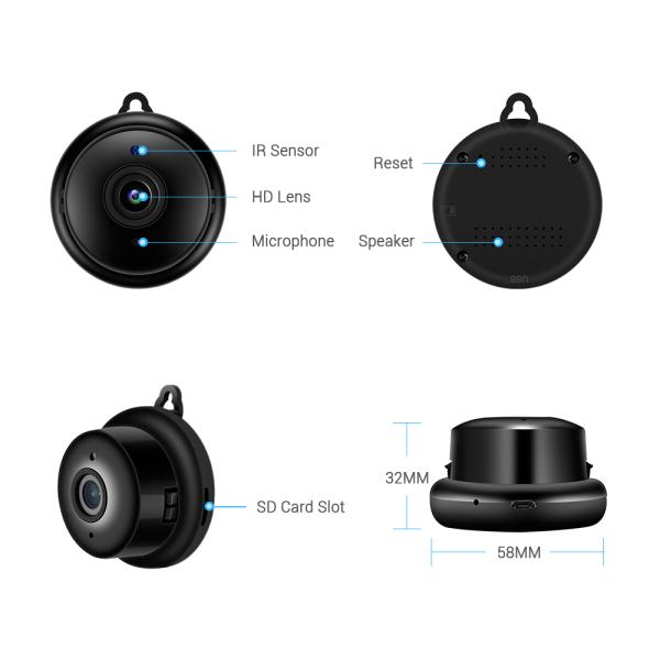 Универсальное мини WiFi V380 1080P камеры слежения IP Vandalproof