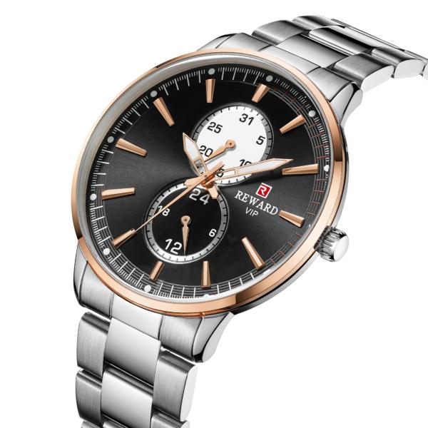 PVD Coating Color Mens Stainless Steel Chronograph Watches , Metal Mens Watches