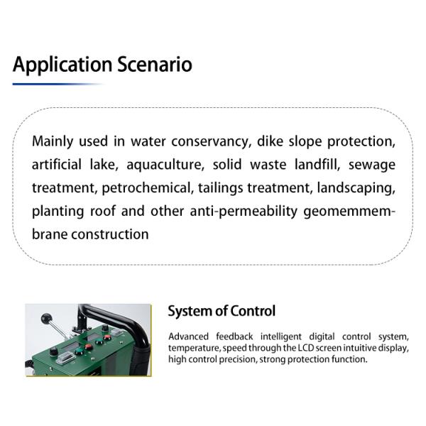 Geomembrane Welding Machine 0.2-2.5mm with Function PE PP PVC Plastic Welder