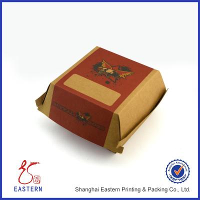 Caixas de empacotamento personalizadas do cartão do tamanho 350gsm Kraft para o Hamburger