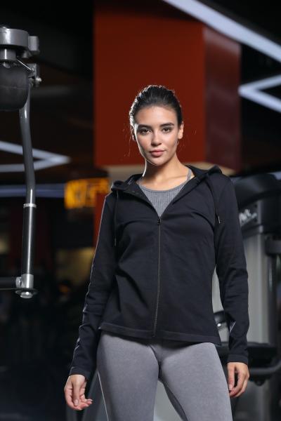 Full Zip Hoodie à manches longues antibactérien respirant sans couture