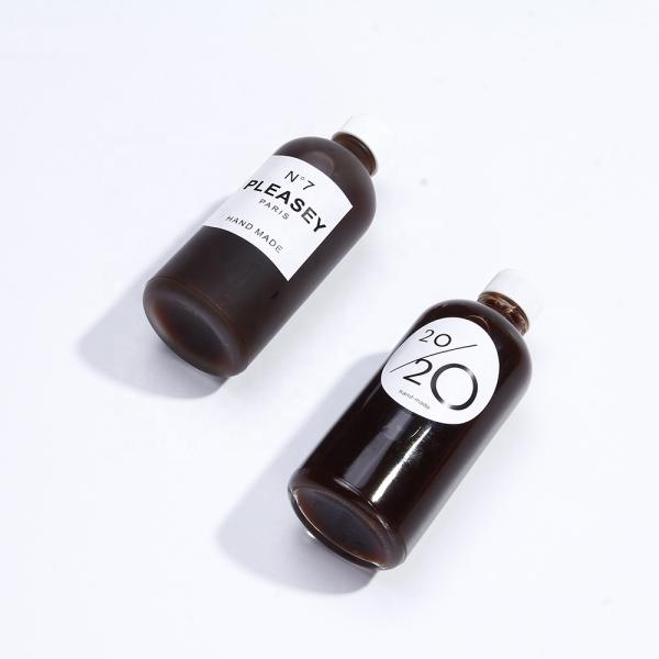 8oz 12oz Clear Reusable Drinking Beverage Glass Bottles With Plastic Lids