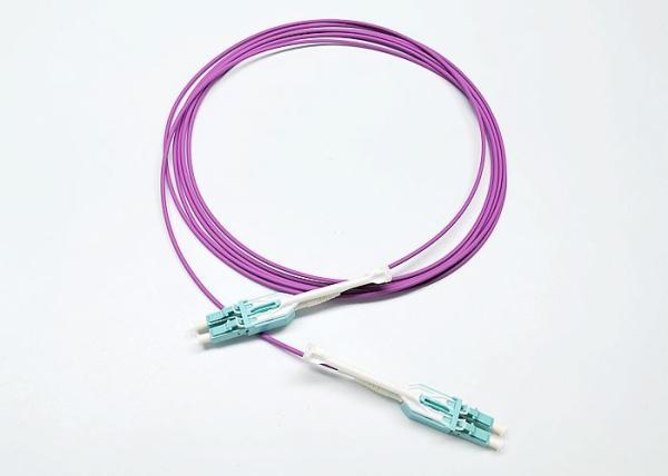 2.0mm Uniboot LC Fiber Optic Patch Cord DX OM4 LSZH Material Multimode