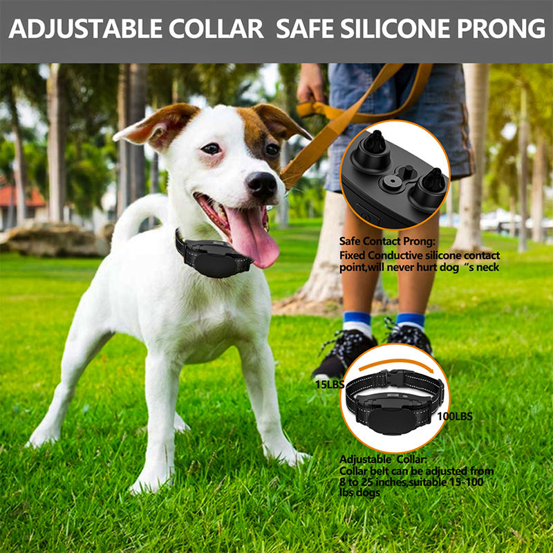 Intelligent Rechargeable Eco-friendly Nylon Plastic Waterproof IP67 Remote Control Dog Trainer Electric Shock Collar Barking