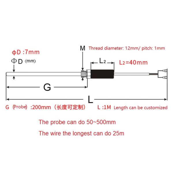 M6 Screw K E Type Screw Thermocouple Microwave Oven Induction Cooker Oil Temperature Sensor for Coffee Maker