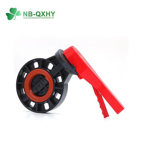 Válvula de borboleta de PVC padrão industrial DIN ANSI JIS para modo de condução manual