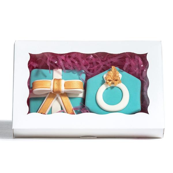 Caja de embalaje de papel Kraft plegable con ventana para pastel, postre y laminación brillante